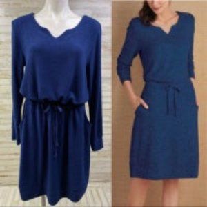 Soft Surroundings Easy Living Navy Blue knit Dress